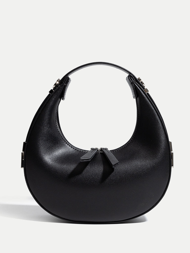 Women's Leather Half Moon Shoulder Bag 90s Crescent Handbag Toni Bag - POPBAE