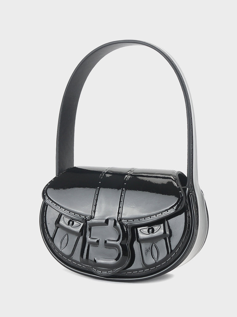 Women's Patent Leather Embossed Mini Bag Top Handle Tote - POPBAE