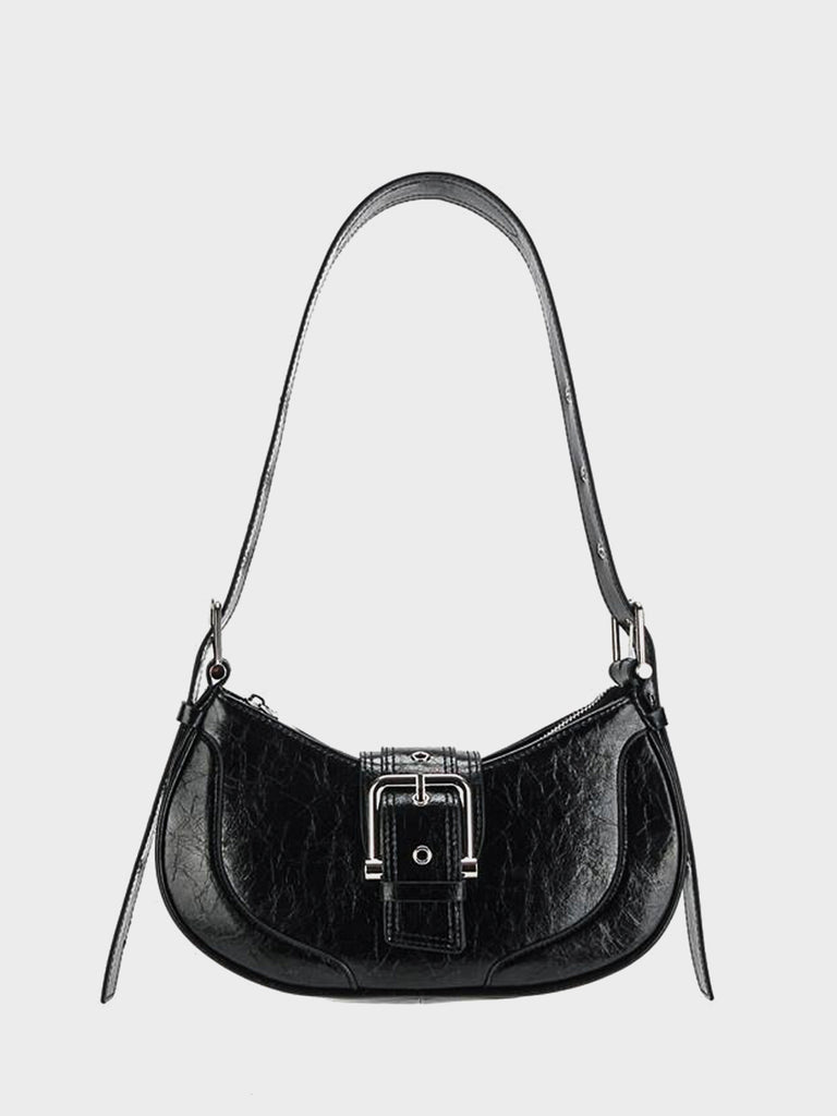 Chunky Buckle Armpit Handbag 90s Baguette Shoulder Bag - POPBAE