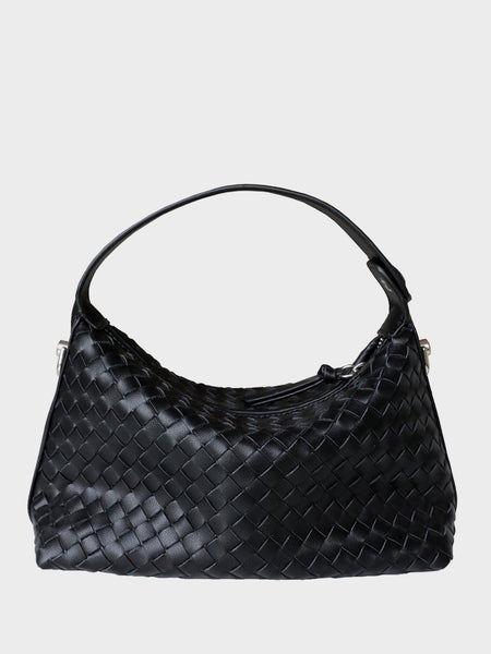 Women's Woven Leather Tote Bag Square Intrecciato Bucket Bag Braiding Shoulder Bag - POPBAE