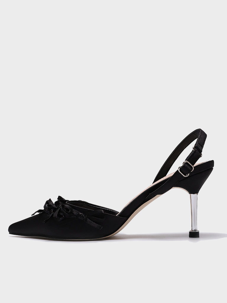 Point Toe Heels Multi Bowknots Mules - POPBAE