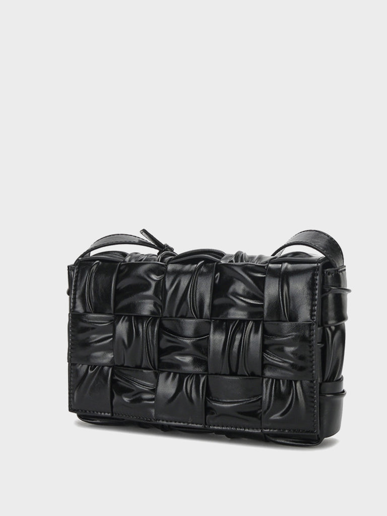 Pleated Cassette Shoulder Bag Woven Pillow Bag - POPBAE