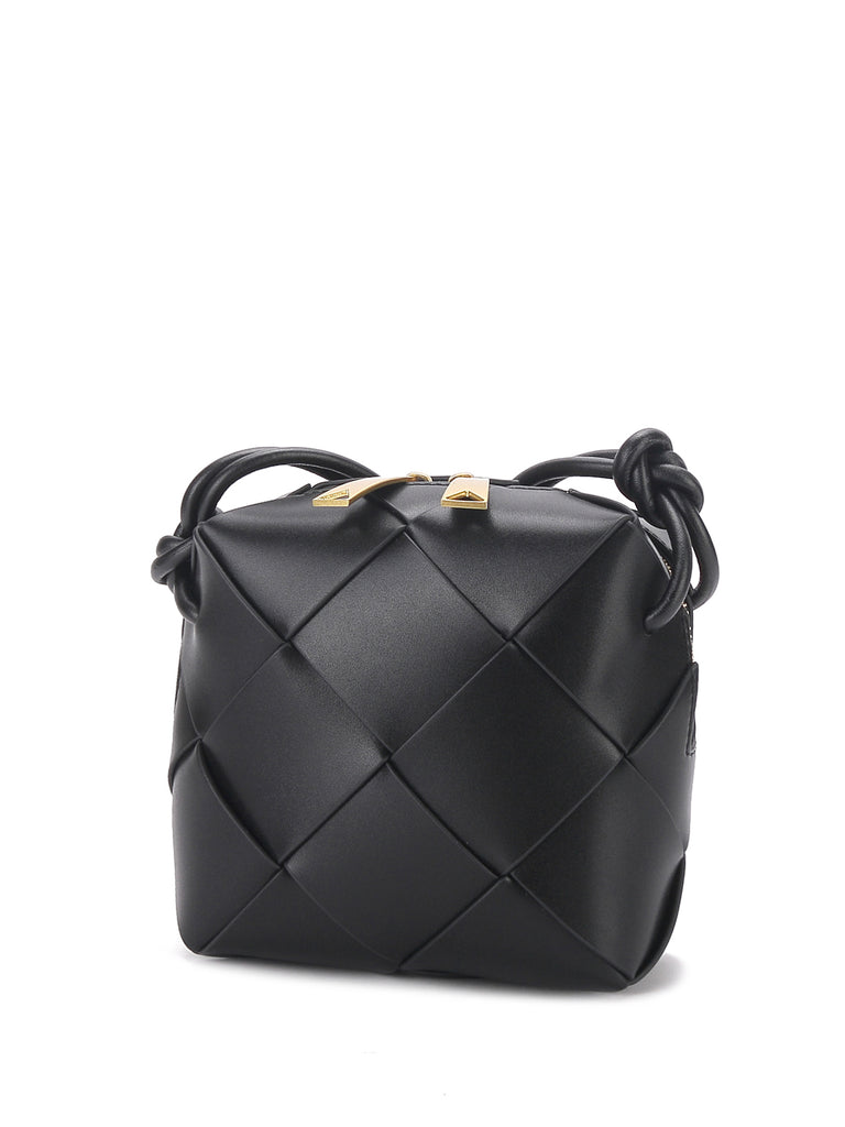Mini Cassette Woven Box Bag  Leather Tote Bag - POPBAE