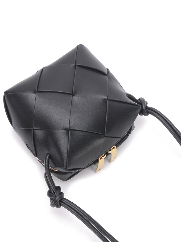 Mini Cassette Woven Box Bag  Leather Tote Bag - POPBAE