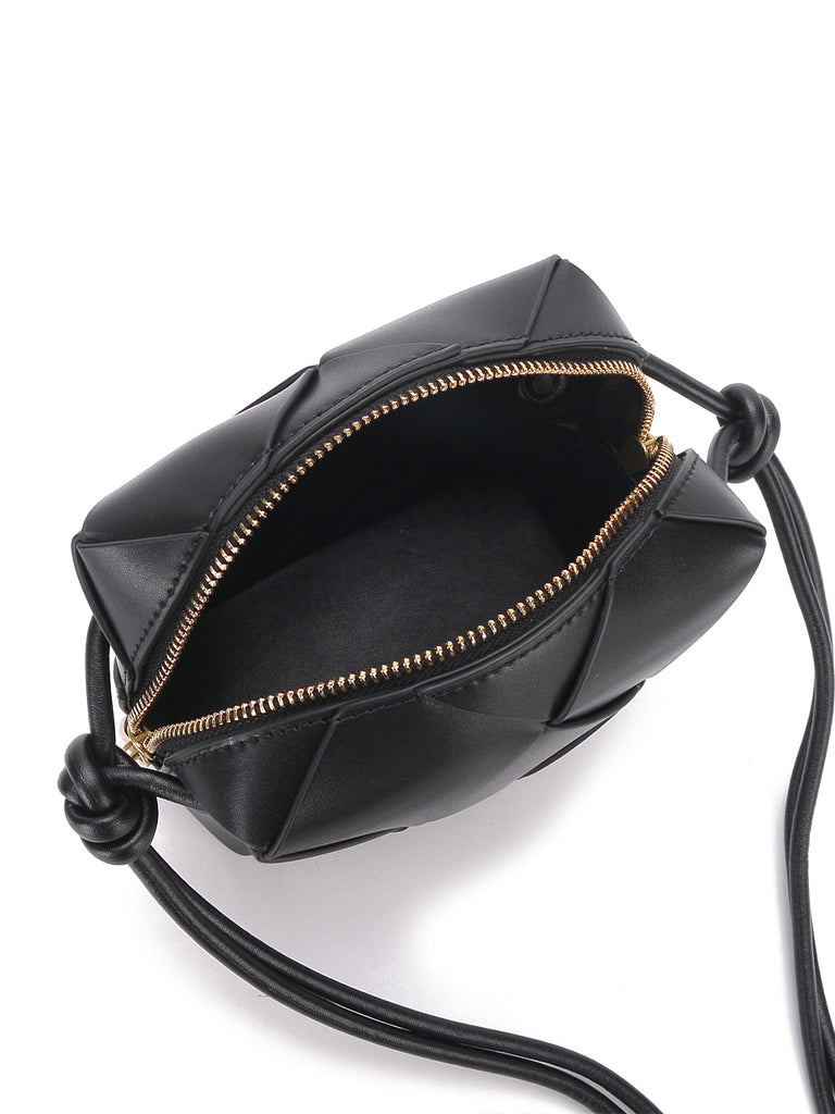 Mini Cassette Woven Box Bag  Leather Tote Bag - POPBAE