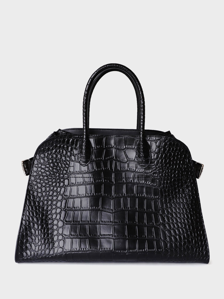 Big Leather Boston bag Top Handle Tote Bag - POPBAE