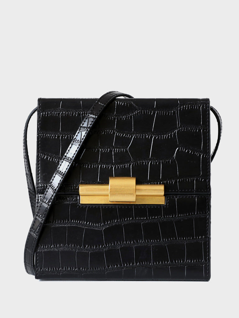 Women's Leather Box Bag Square Cassette Shoulder Bag - POPBAE