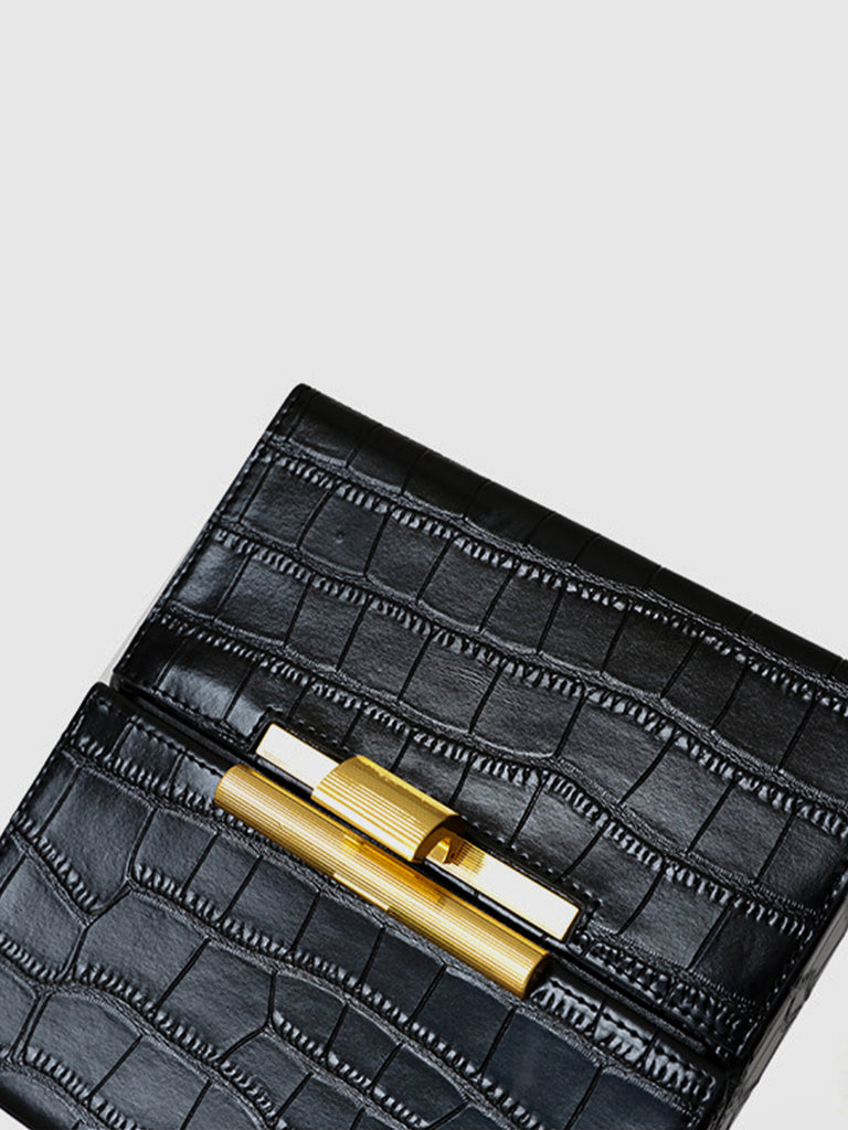 Women's Leather Box Bag Square Cassette Shoulder Bag - POPBAE