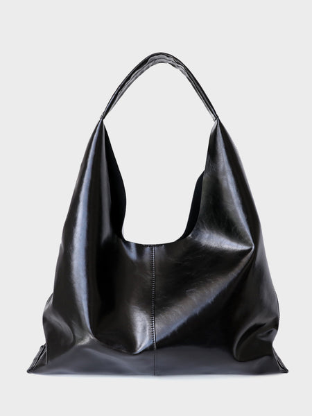 Wax Leather Tote Bag Top-handle Shoulder Bag - POPBAE