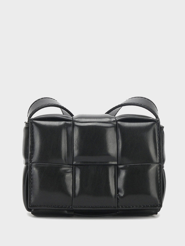 Padded Mini Clutch Bag Cassette Shoulder Bag Woven Square Crossbody Bag - POPBAE