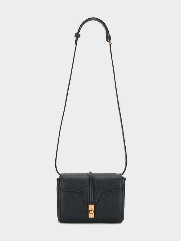 Mini Flap-top Messenger Bag Gold Hardware Crossbody Clutch - POPBAE