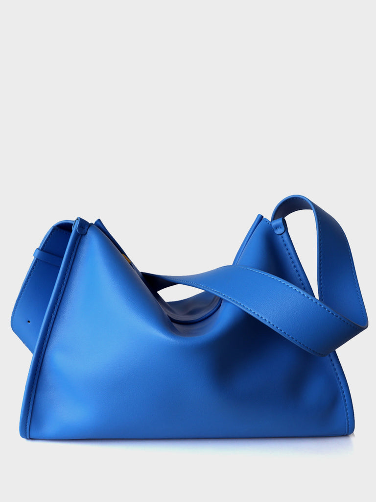 Women's Minimal Soft Leather Pillow Shoulder Bag Single Wide Shoulder Strap Hobo Tote Bag - POPBAE