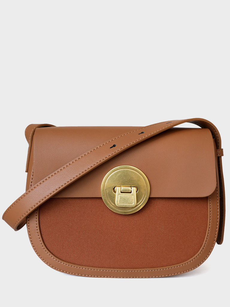 Flap Top Saddle Bag Crescent Crossbody Bag Half Moon Hobo Bag - POPBAE