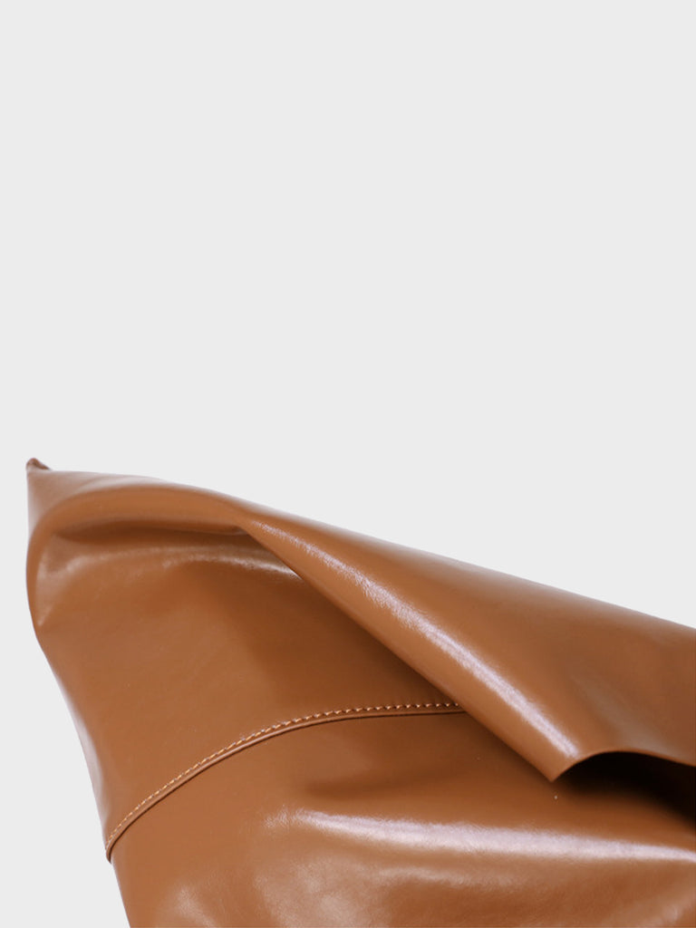 Wax Leather Tote Bag Top-handle Shoulder Bag - POPBAE