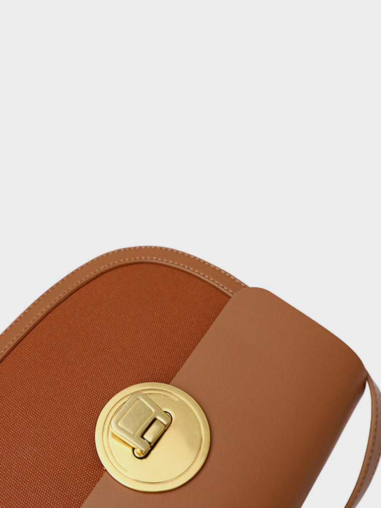 Flap Top Saddle Bag Crescent Crossbody Bag Half Moon Hobo Bag - POPBAE