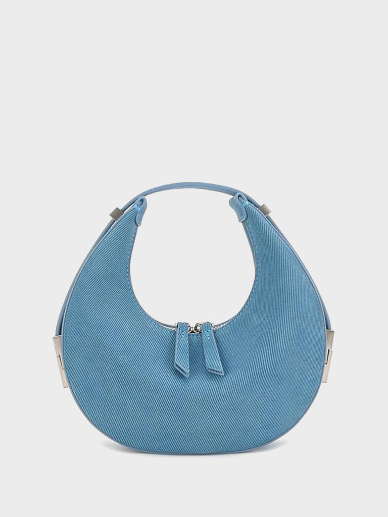 Suede Leather Half Moon Shoulder Bag 90s Crescent Armpit Bag Toni Bag - POPBAE