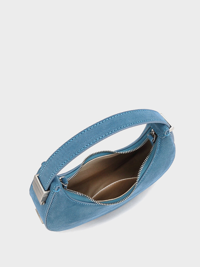 Suede Leather Half Moon Shoulder Bag 90s Crescent Armpit Bag Toni Bag - POPBAE