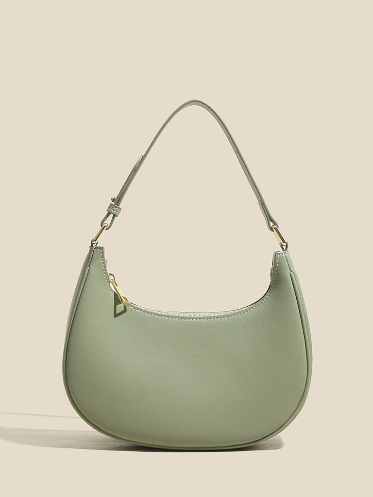 Women's Ava Bag Leather Moon Bag 90s Baguette Armpit Shoulder Handbag - POPBAE