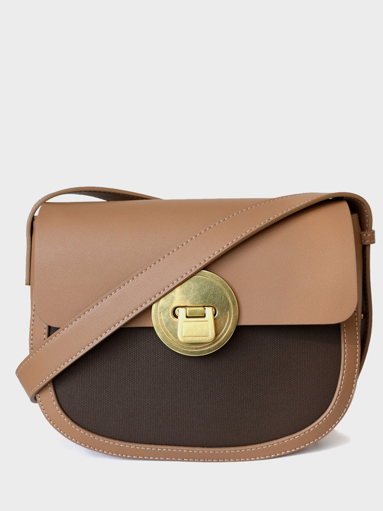 Flap Top Saddle Bag Crescent Crossbody Bag Half Moon Hobo Bag - POPBAE