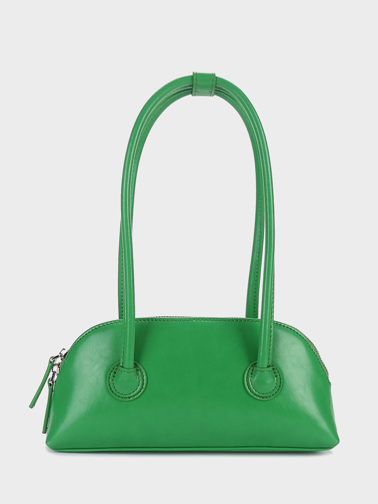 Women's Bessette Leather Shoulder Bag 90's Baguette Bag Hobo Bag Shell Bag, LightSkyBlue