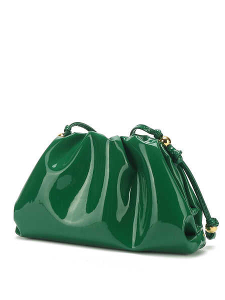 Women's Mini Cloud Pouch Ruched Dumpling Bag Patent Leather Clutch - POPBAE