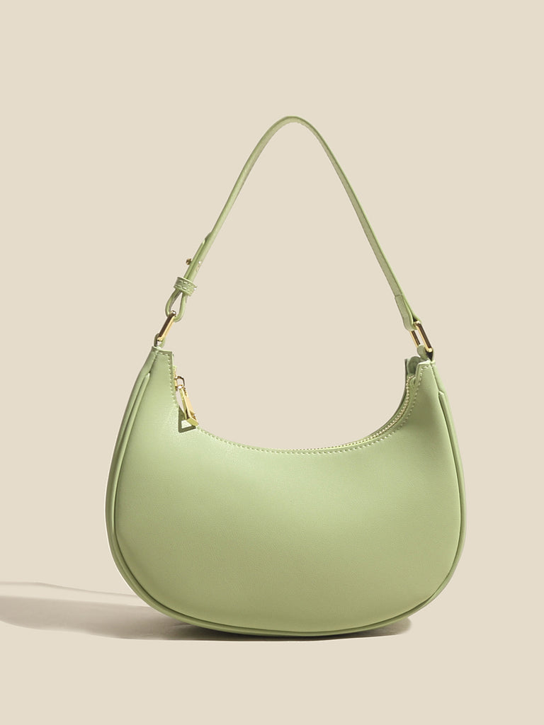 Women's Ava Bag Leather Moon Bag 90s Baguette Armpit Shoulder Handbag - POPBAE