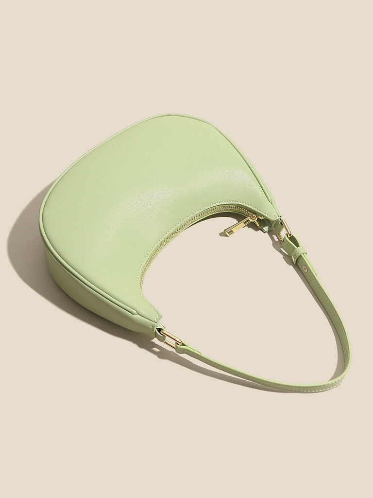 Women's Ava Bag Leather Moon Bag 90s Baguette Armpit Shoulder Handbag - POPBAE