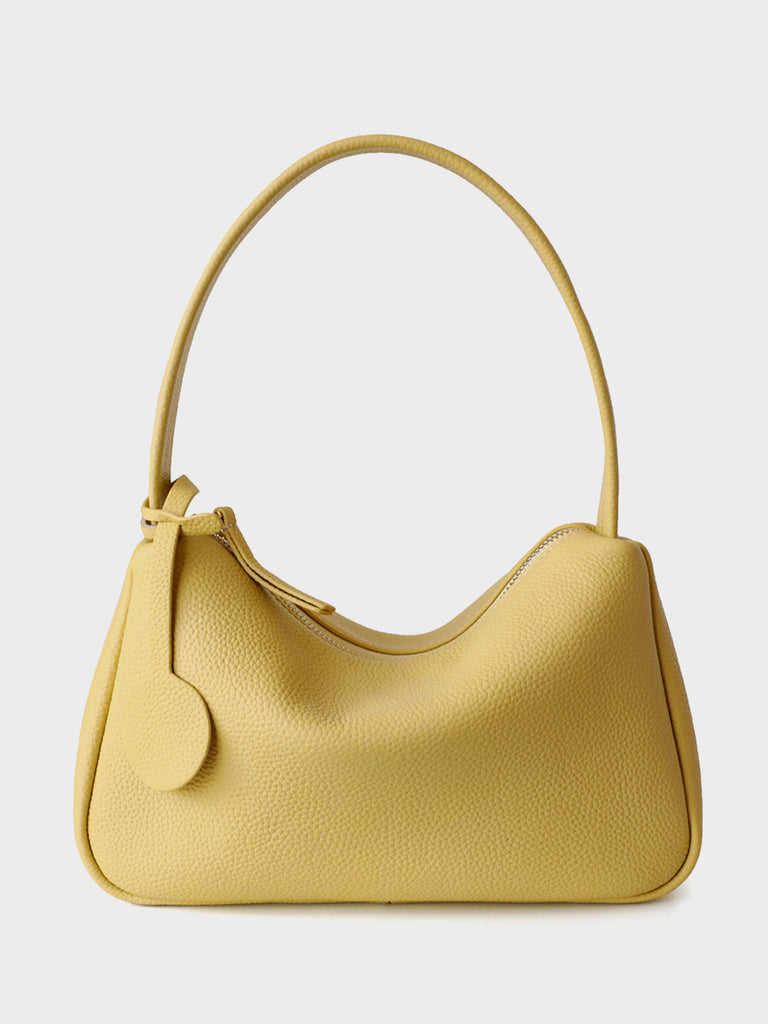 Top Handle Puffy Pouch Soft Leather Pillow Bag Baguette Bag - POPBAE