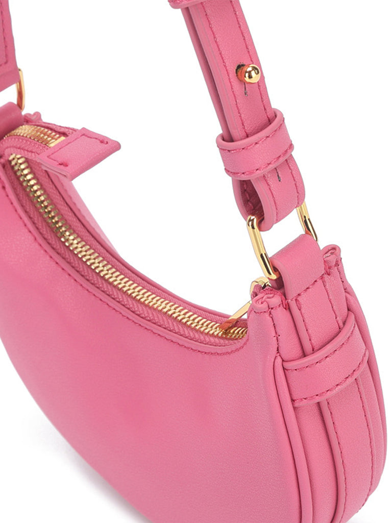 Leather Ava Moon Bag Hobo Armpit Shoulder Handbag - POPBAE