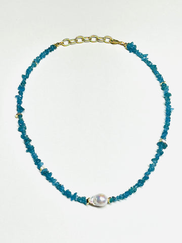 Natural Stone Apatite Baroque Pearl Chocker | SAWUBONA - POPBAE