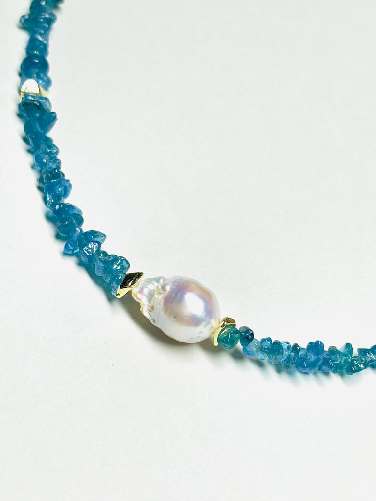 Natural Stone Apatite Baroque Pearl Chocker | SAWUBONA - POPBAE
