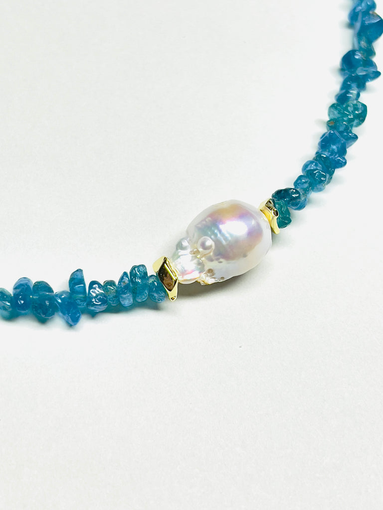 Natural Stone Apatite Baroque Pearl Chocker | SAWUBONA - POPBAE