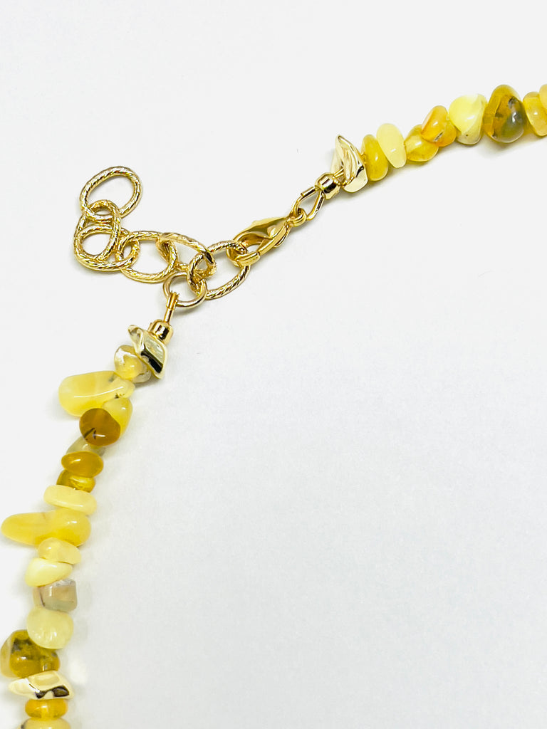 Natural Stone Yellow Opal Baroque Pearl Drops Necklace | SAWUBONA - POPBAE