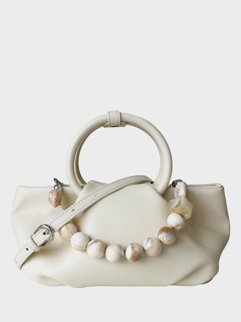 Women's Cloud Puffy Pouch Ruched Dumpling Bag Soft Leather Top Handle Clutch - POPBAE