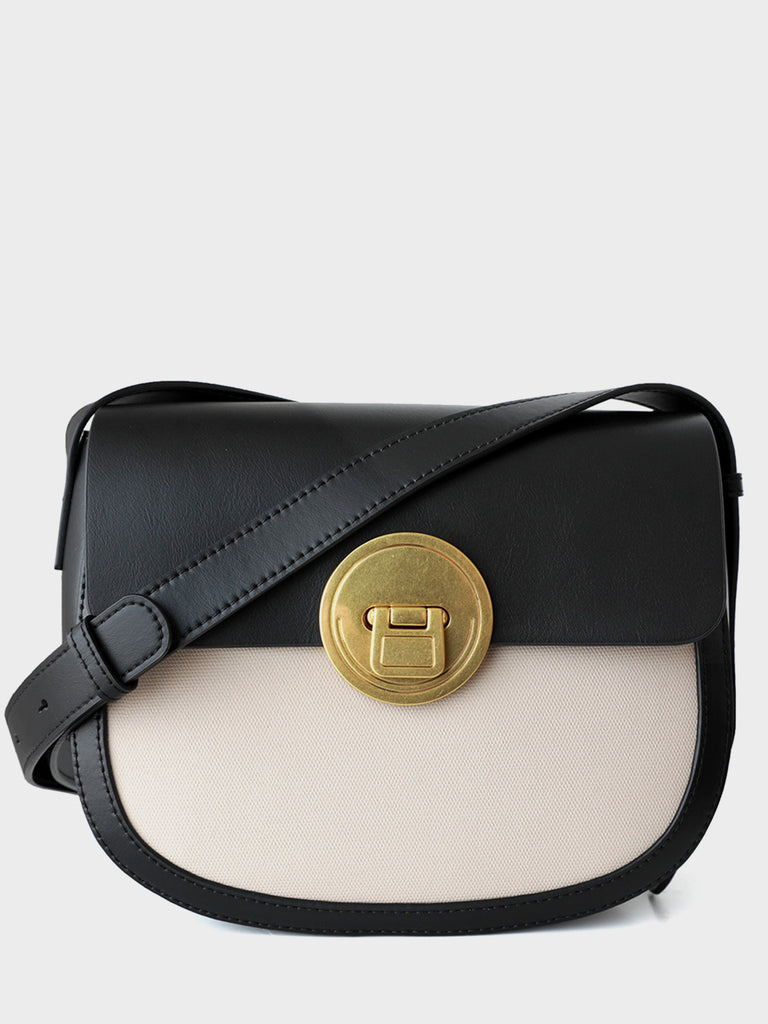 Flap Top Saddle Bag Crescent Crossbody Bag Half Moon Hobo Bag - POPBAE
