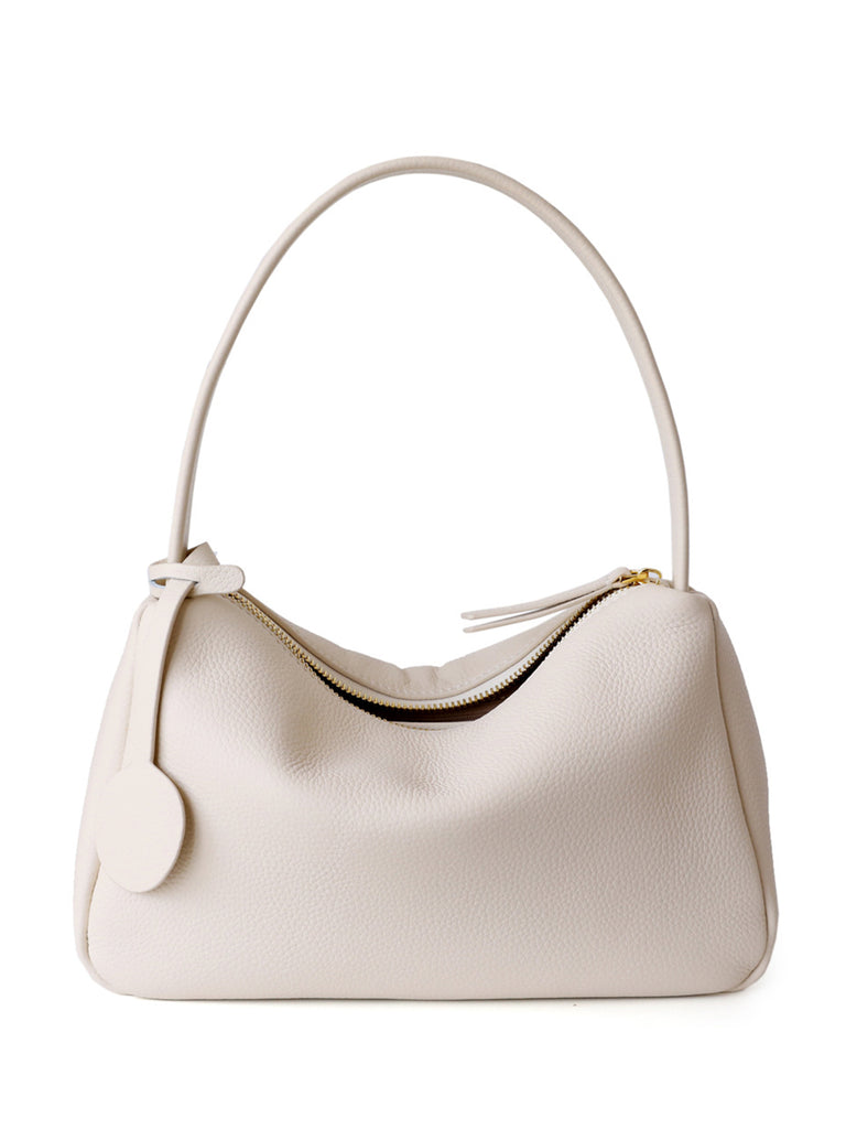Top Handle Puffy Pouch Soft Leather Pillow Bag Baguette Bag - POPBAE