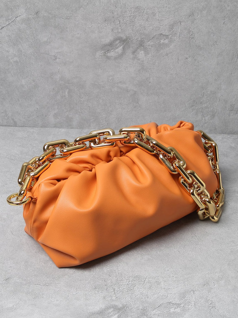 Gold Clutch - Ruched Clutch - Pouch Clutch - Gathered Clutch - Lulus