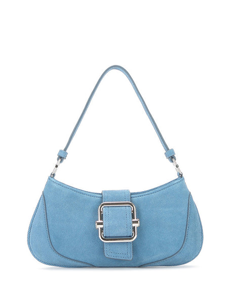 Chunky Buckle Armpit Handbag 90s Baguette Denim Shoulder Bag - POPBAE