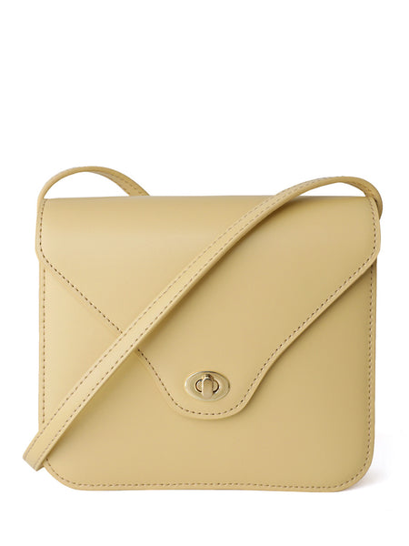 Square Envelope Shoulder Bag Flap Top Leather Satchel Bag - POPBAE
