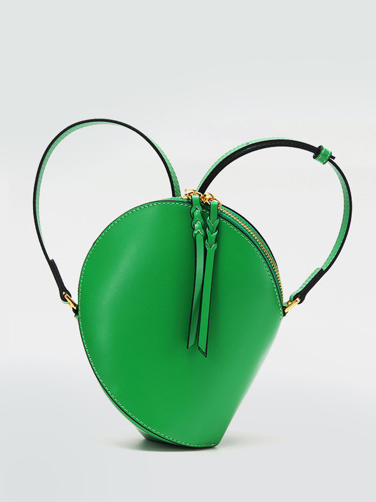 Mini Leather Shell Clutch Pea Crossbody Handbag - POPBAE