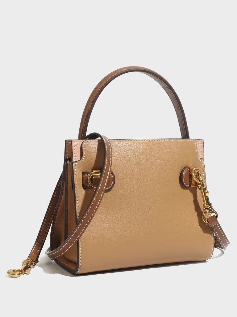 Women's Top Handle Lee Double Bag Messenger Satchel Tote Bag - POPBAE