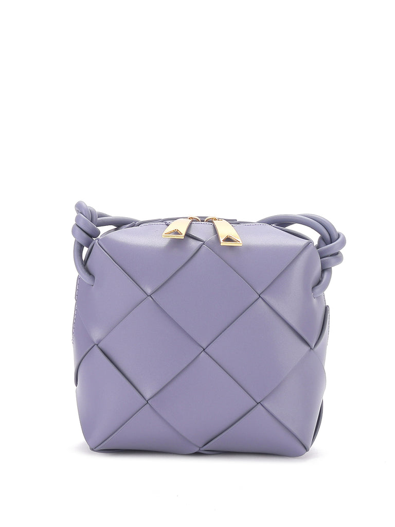 Mini Cassette Woven Box Bag  Leather Tote Bag - POPBAE