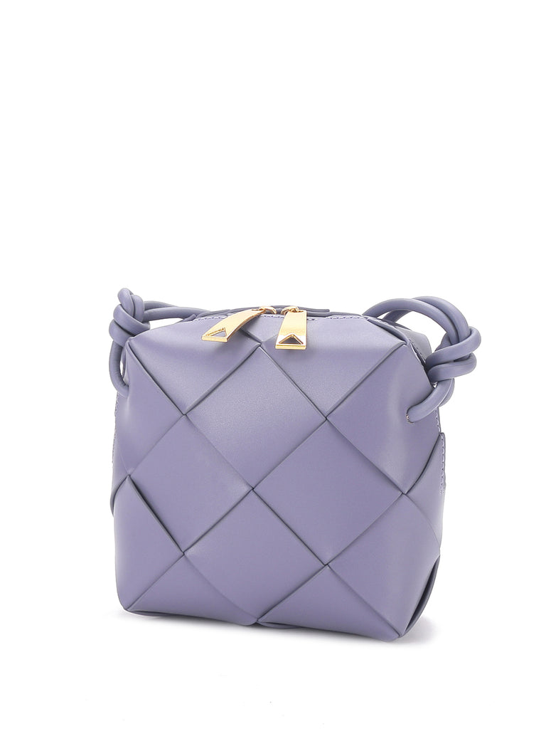 Mini Cassette Woven Box Bag  Leather Tote Bag - POPBAE