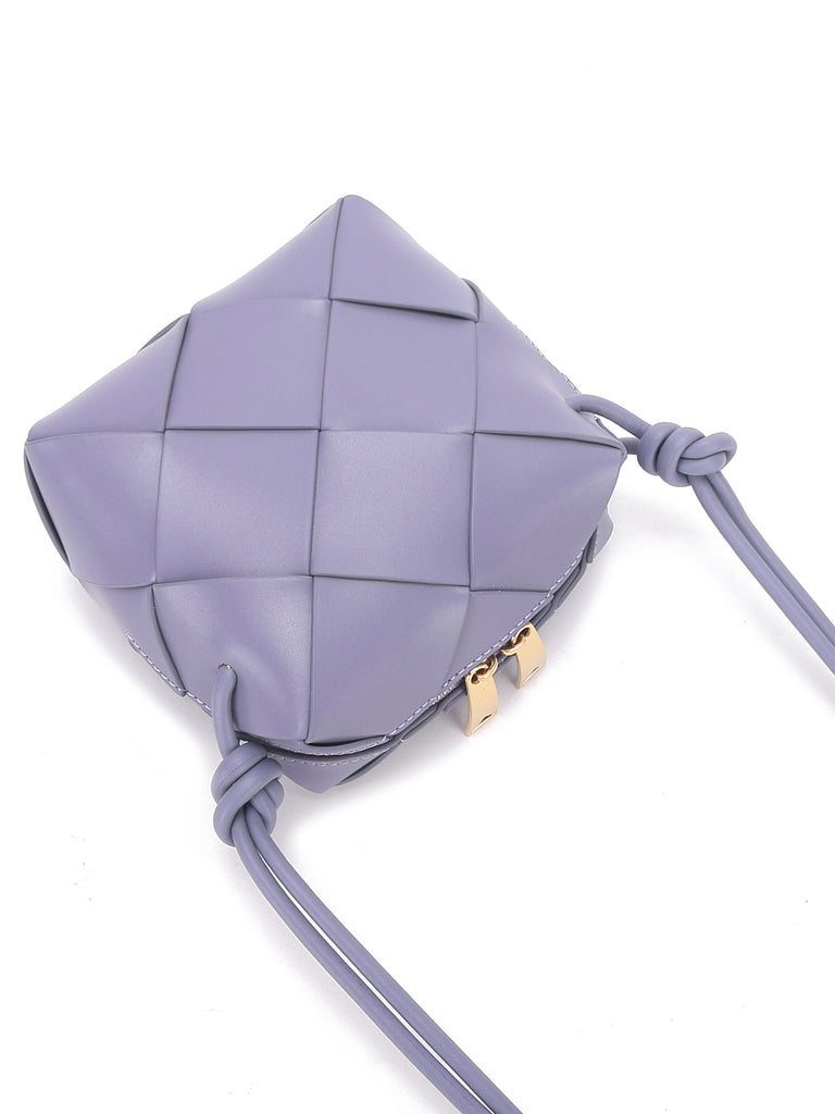 Mini Cassette Woven Box Bag  Leather Tote Bag - POPBAE