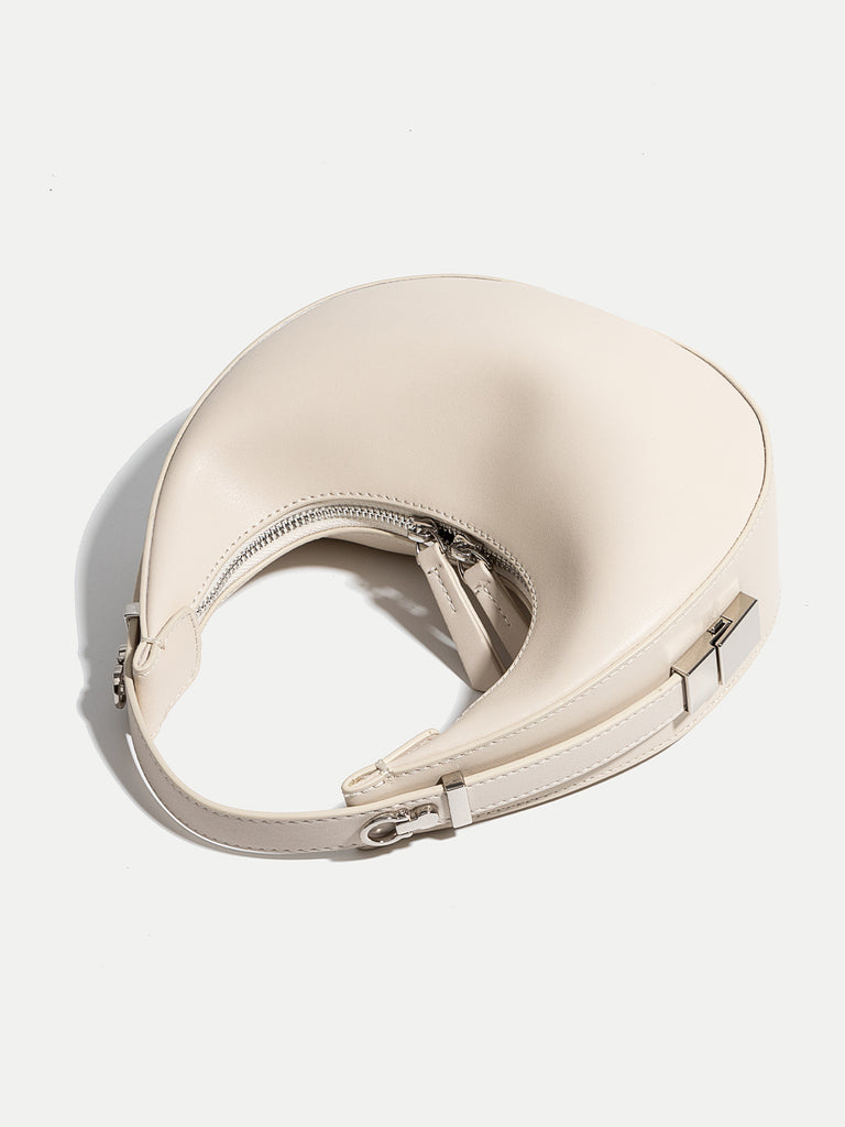 Women's Leather Half Moon Shoulder Bag 90s Crescent Handbag Toni Bag - POPBAE
