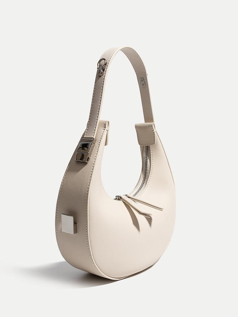 Women’s Leather Half Moon Shoulder Bag 90s Crescent Handbag Toni