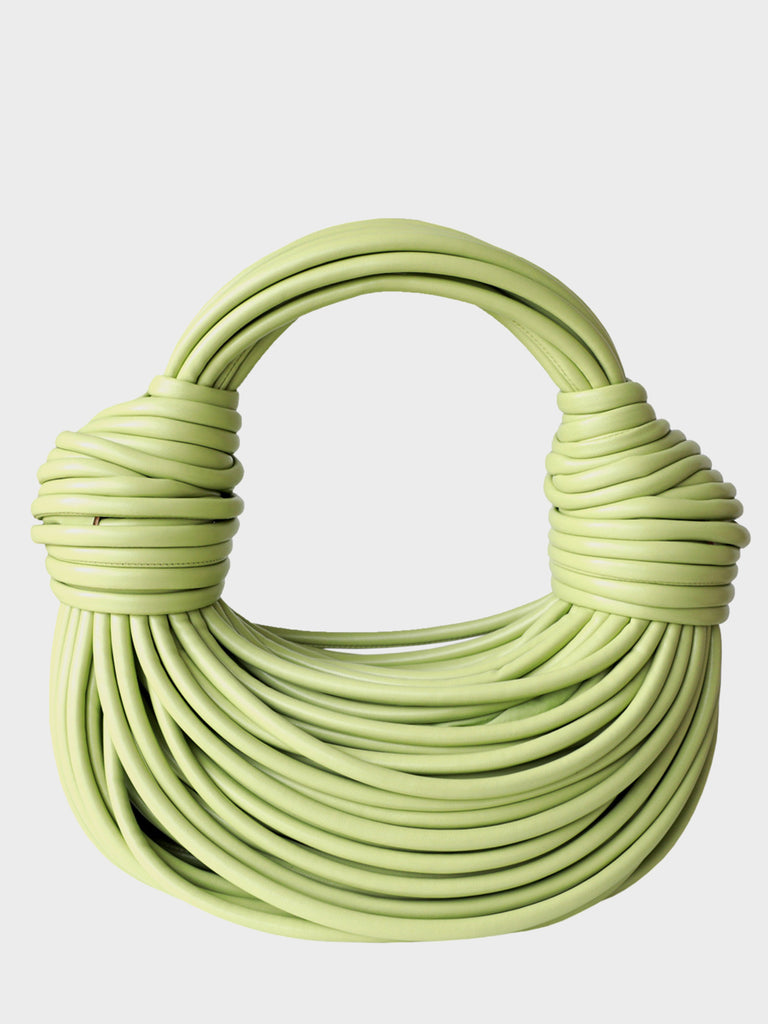 Women's Double Knot Tote Bag Hand-woven Noodle Purse - POPBAE