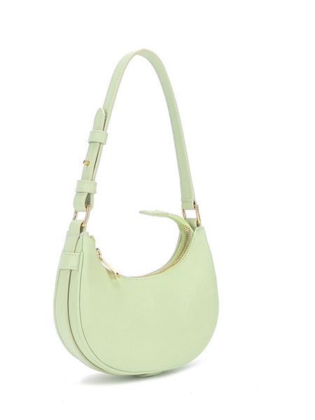 Leather Ava Moon Bag Hobo Armpit Shoulder Handbag - POPBAE