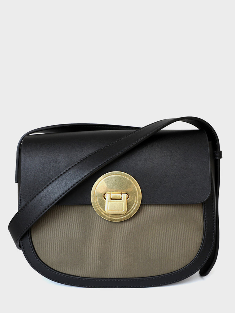 Flap Top Saddle Bag Crescent Crossbody Bag Half Moon Hobo Bag - POPBAE