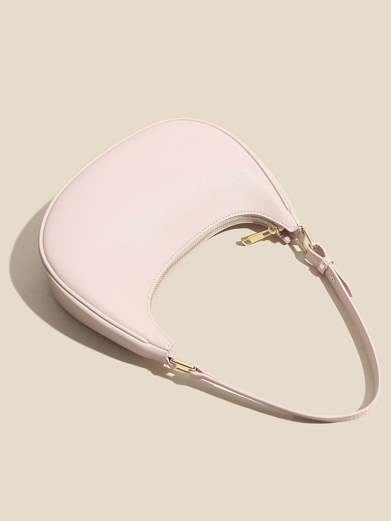 Women's Ava Bag Leather Moon Bag 90s Baguette Armpit Shoulder Handbag - POPBAE